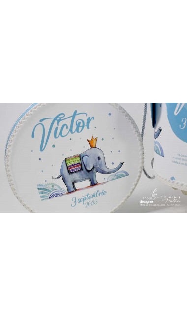 Trusou de botez cu elefanti si broderie pentru baieti, Bebe Elefant 19